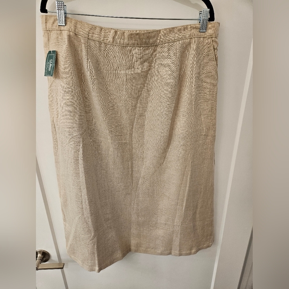 NWT - L.L. Bean Natural Linen Skirt - Size 16 - Picture 1 of 6